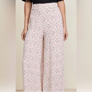 Free People size 12 cherry printed pants wide leg summer fun